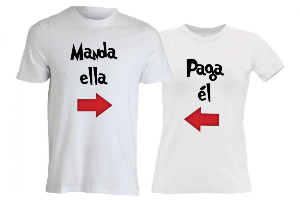 mensajes en camisetas para novios