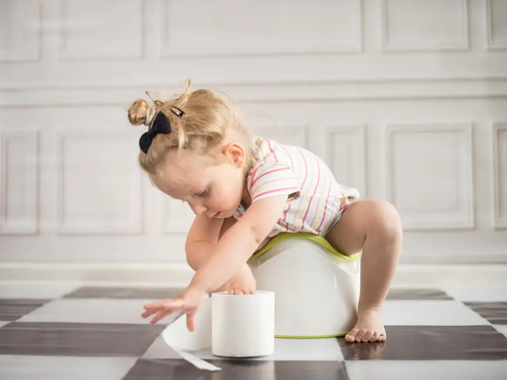 niña en su váter haciendo pis niña en su váter haciendo pis