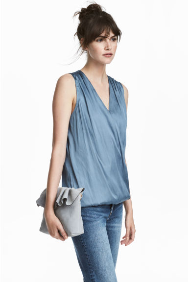 ropa para lactancia blusa lactancia cruzado azul
