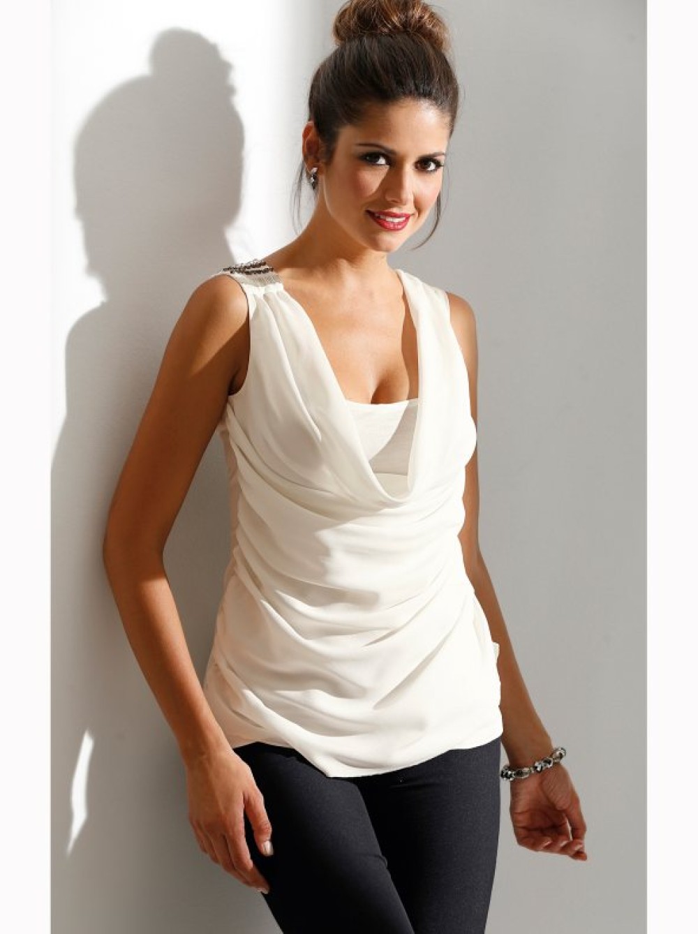ropa para lactancia cuello drapeado