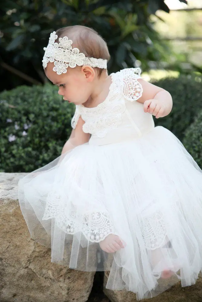 vestido de bautizo blanco para niña