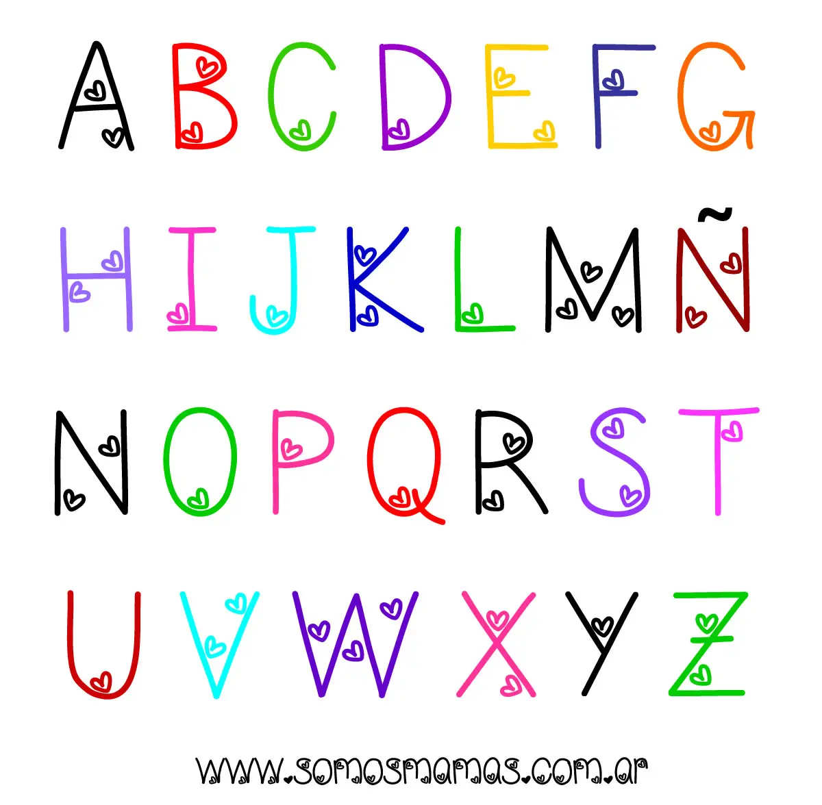 abecedario para niños con colores