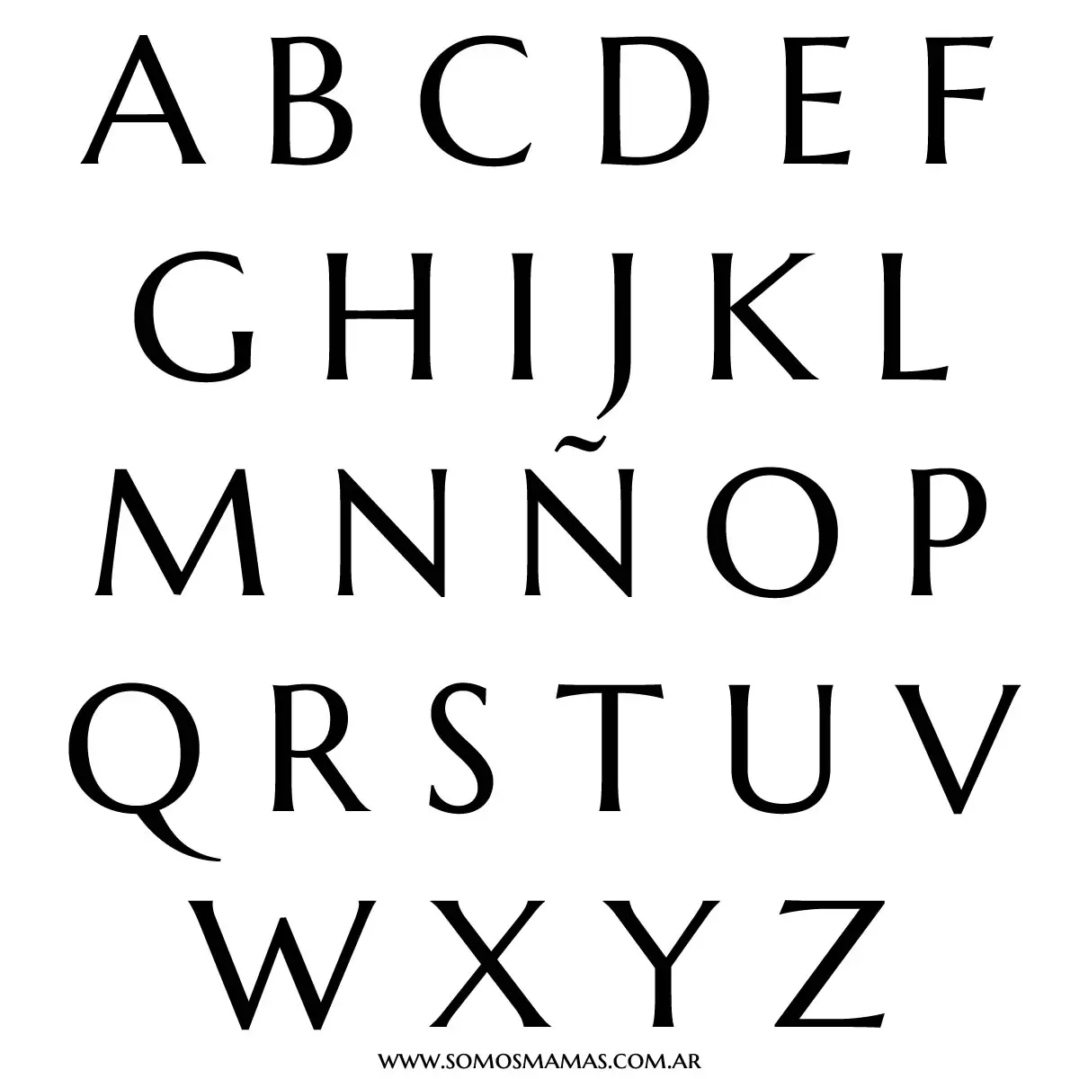 Letras del abecedario en mayúscula 