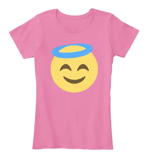 camisetas de emojis camiseta-de-emojis-angel-rosa