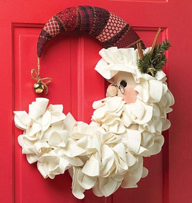 decoración con corona santa decoraciones navideñas para puertas decoración con corona santa decoraciones navideñas para puertas