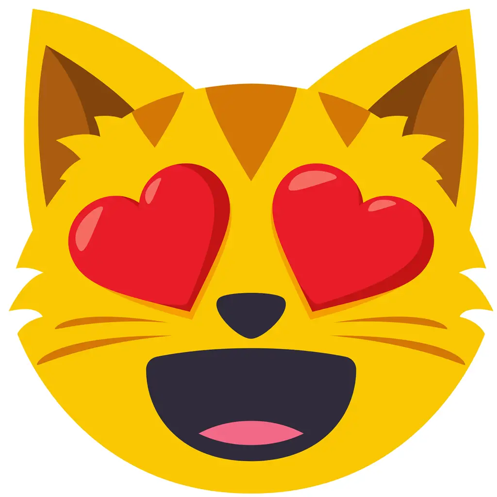 Carita Emoji gatito enamorado