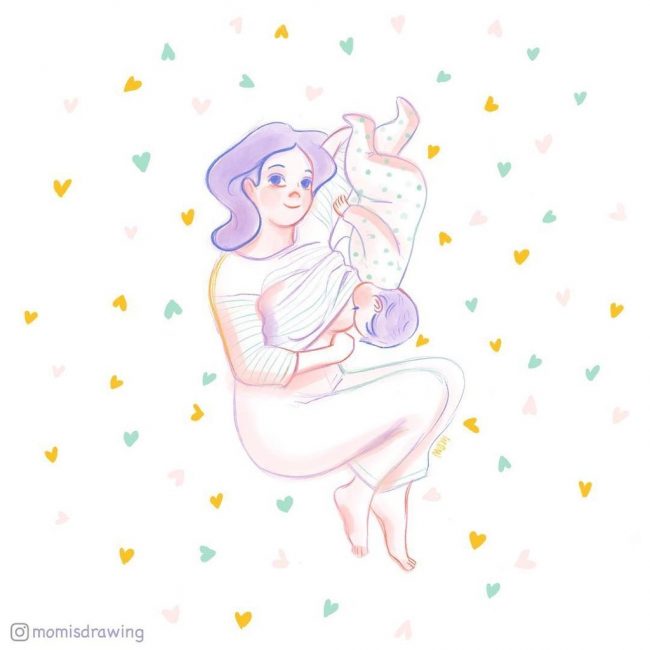 ilustraciones de lactancia y maternidad