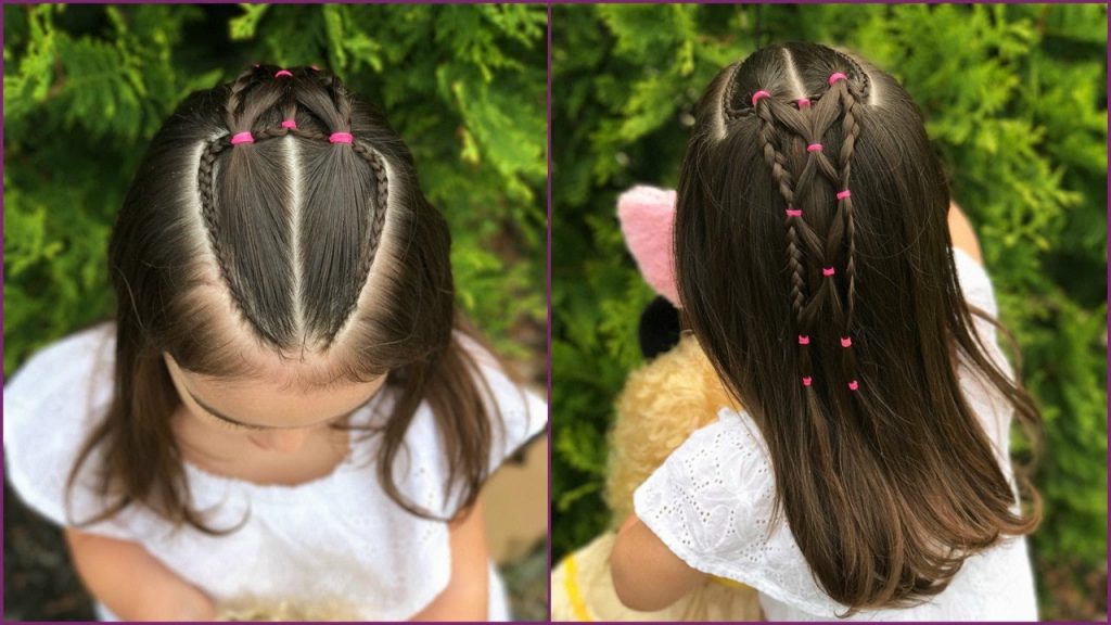 Peinados para niñas con ligas y trenzas para cabello lacio