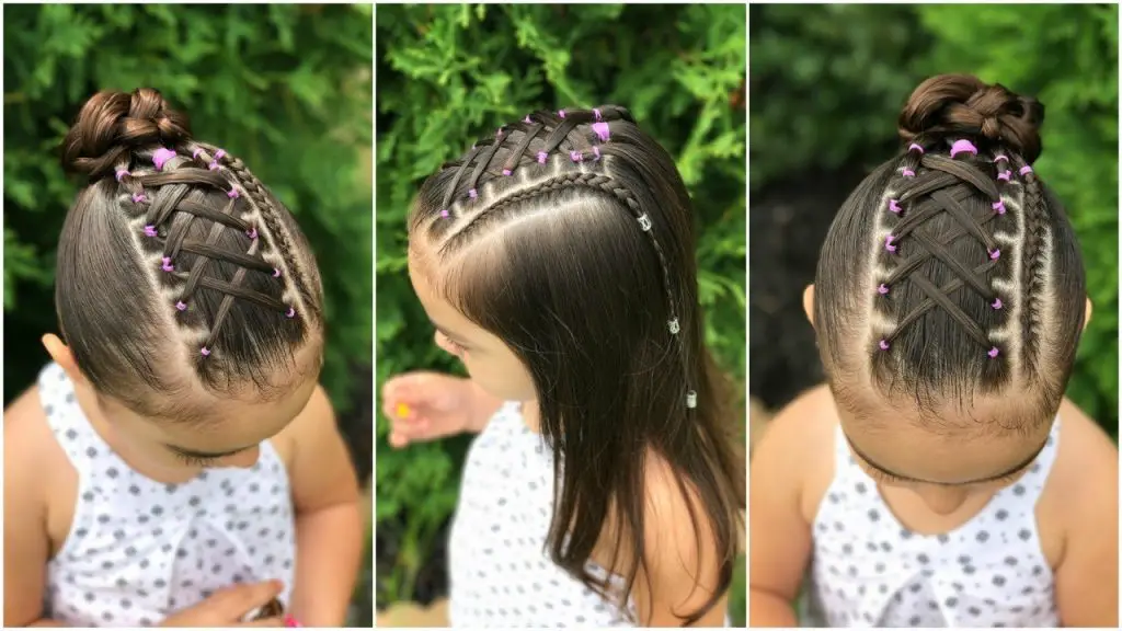 Peinados para niñas con ligas y trenzas bonitos