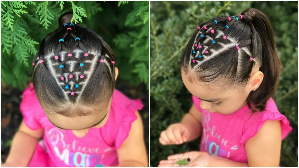 Peinados para niñas con ligas en triangulo 