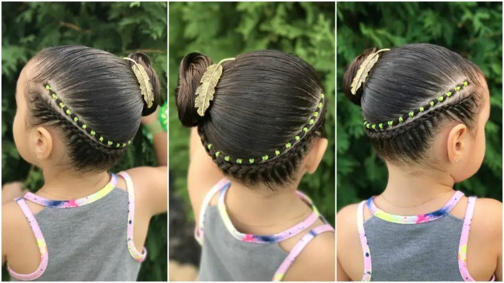 Peinados para niñas con ligas y trenzas con recogido