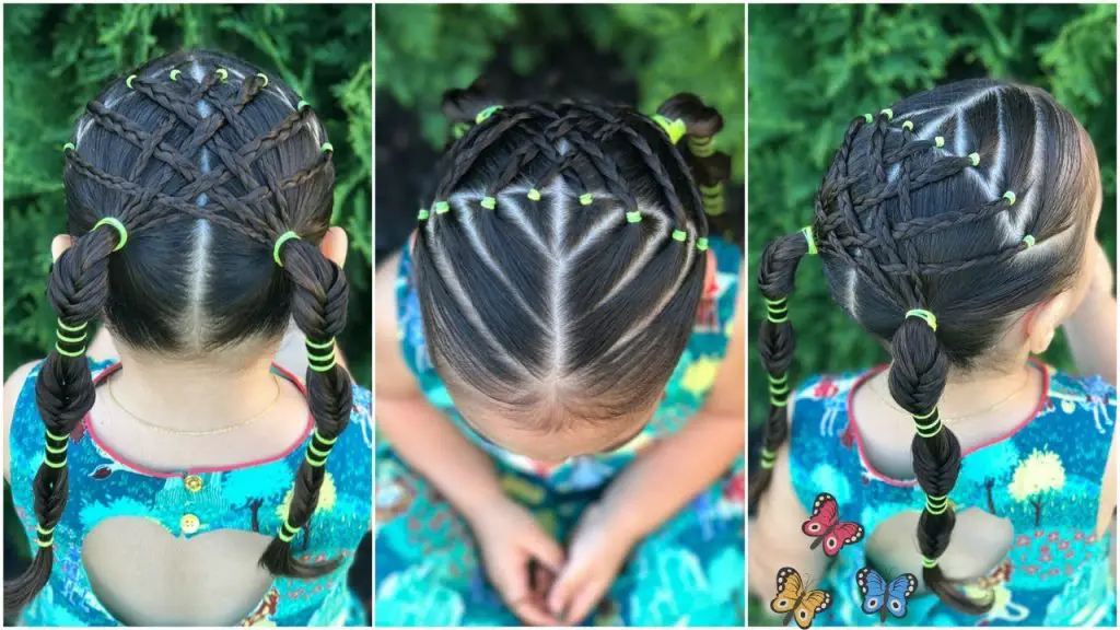 Peinados para niñas con ligas y trenzas