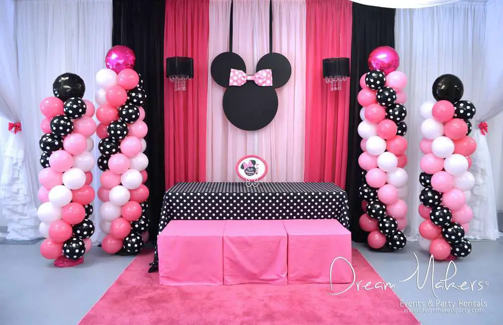 decoración con globos minnie decoración con globos minnie