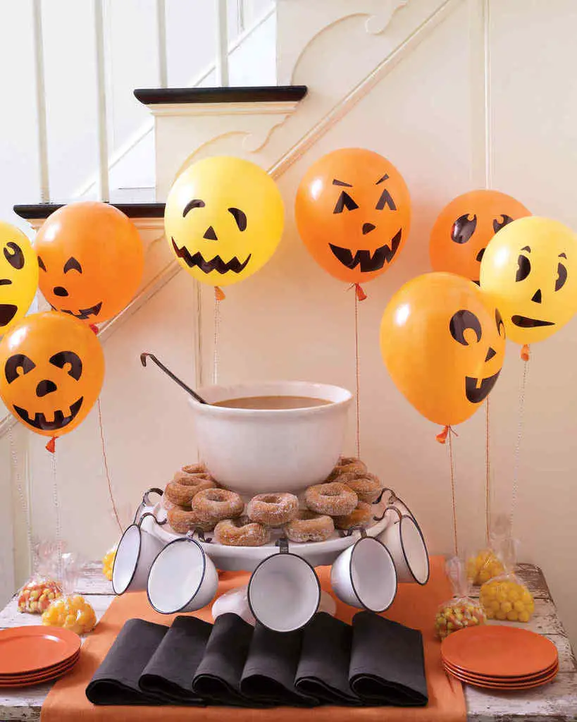 decoración con globos de halloween