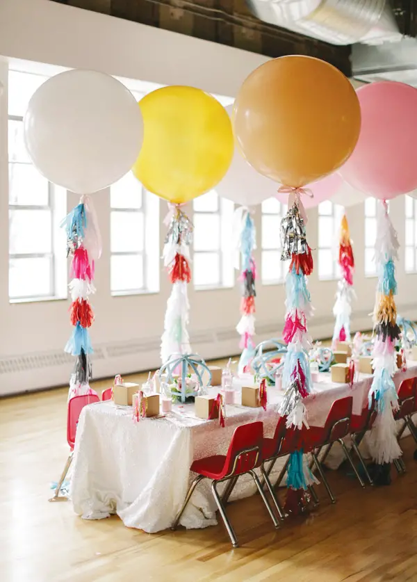 decoración de globos para un cumpleaños