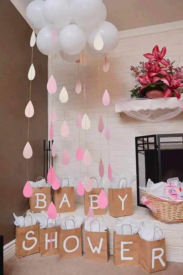 decoración con globos baby shower