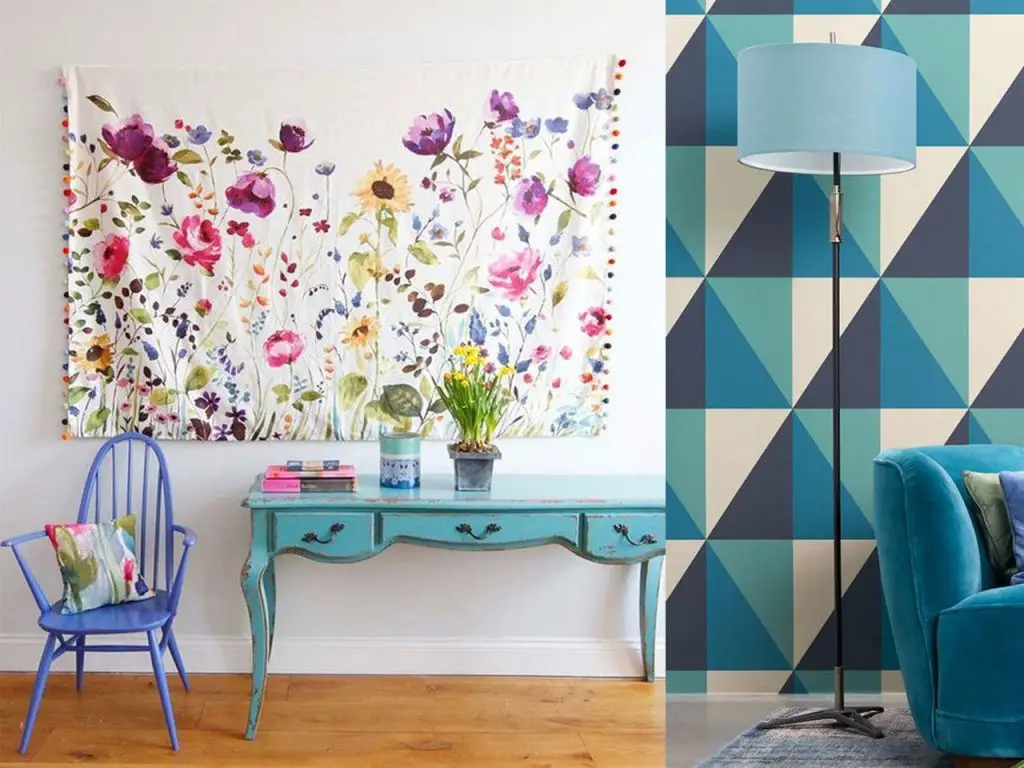 decoración con telas pared decoración con telas pared