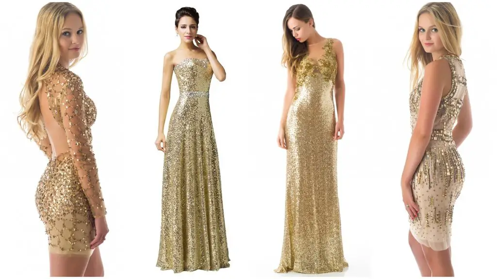 Vestidos para fiesta en dorado