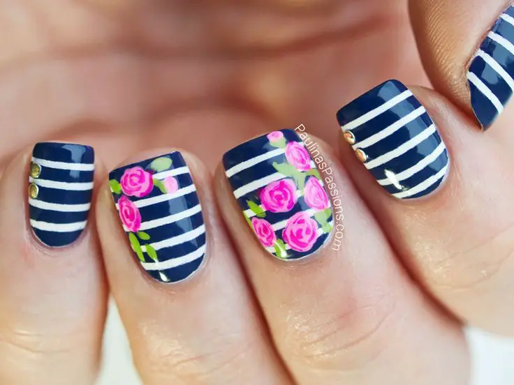esmalte de unas rayas