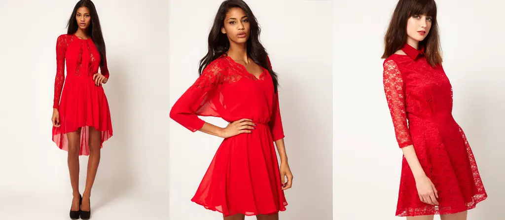 vestidos rojo encaje
