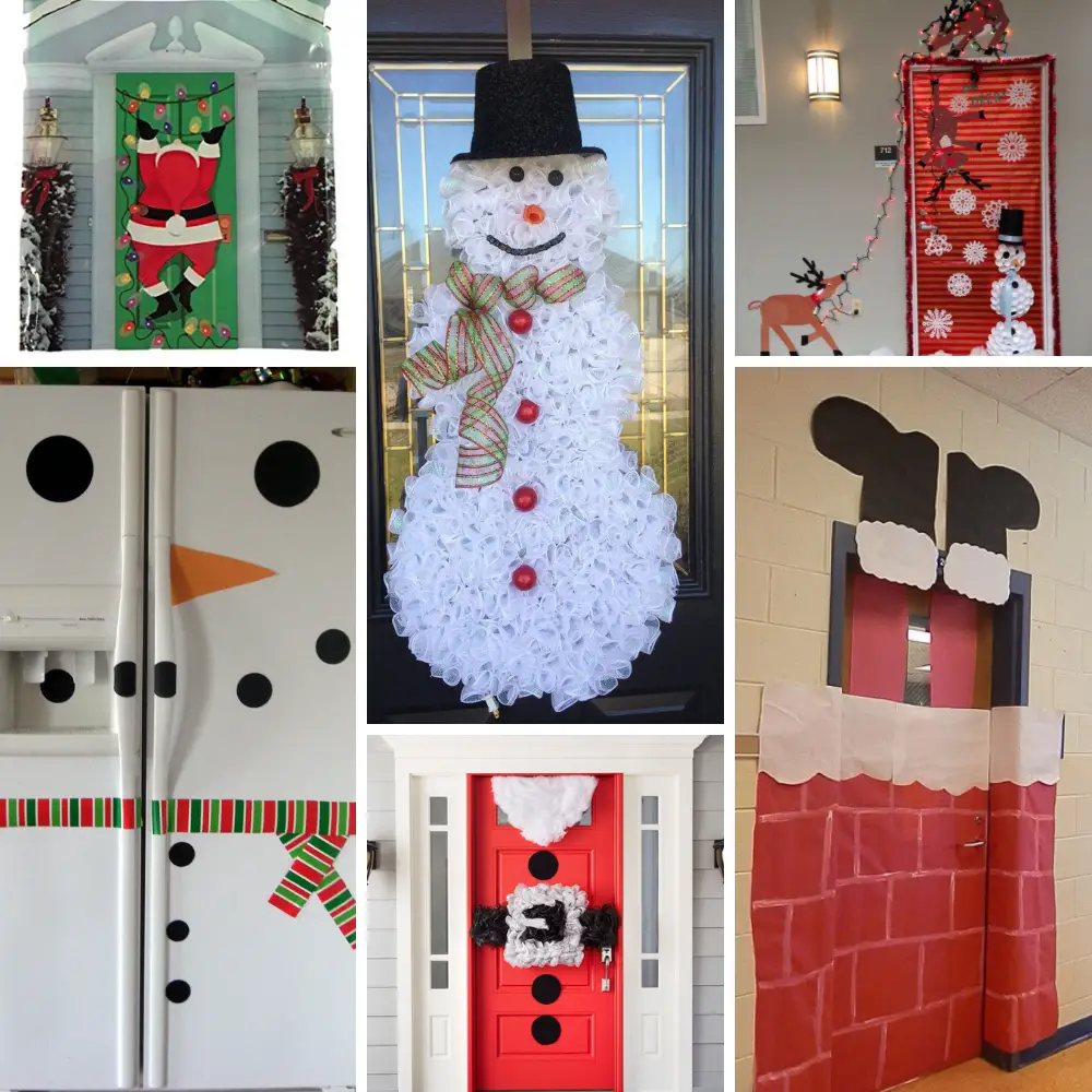 Puertas decoradas de Navidad ¡+16 Ideas divertidas para hacer tú misma!