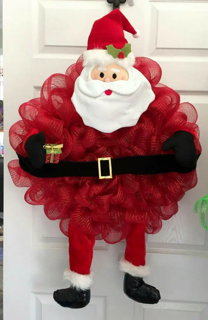 corona de santa claus con tul corona de santa claus con tul