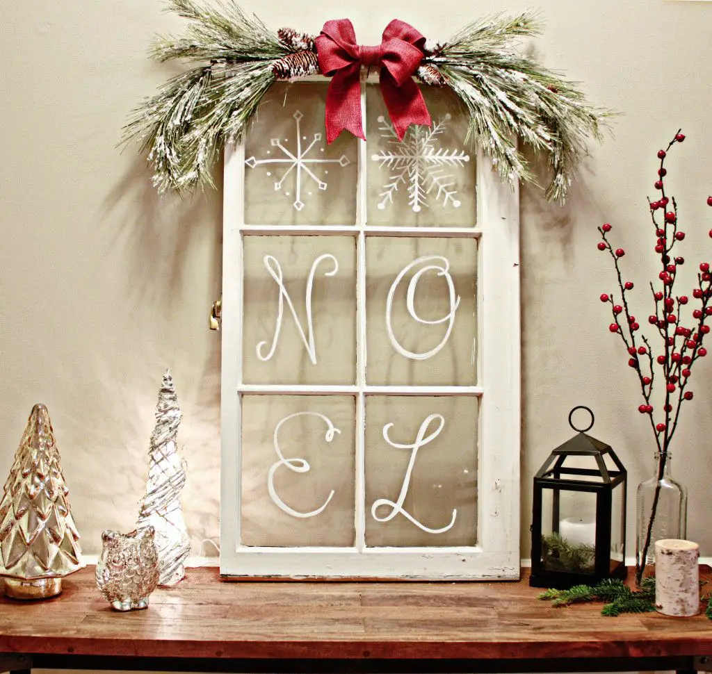 decoración navideña ventanas