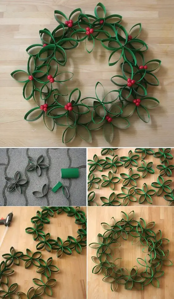 flor de navidad de rollo de carton flor de navidad de rollo de carton