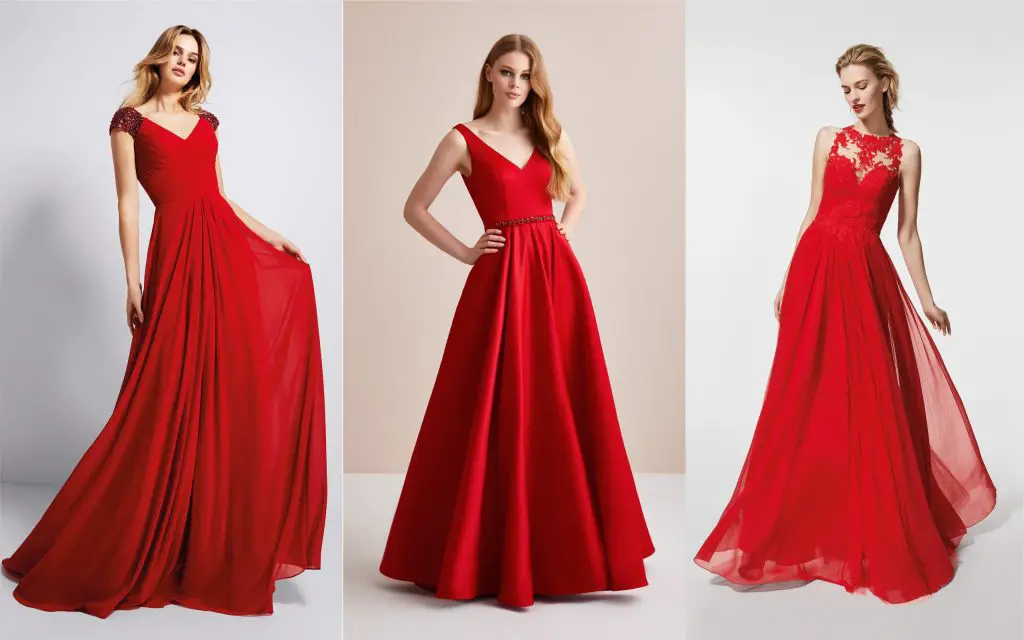 vestidos elegantes rojo