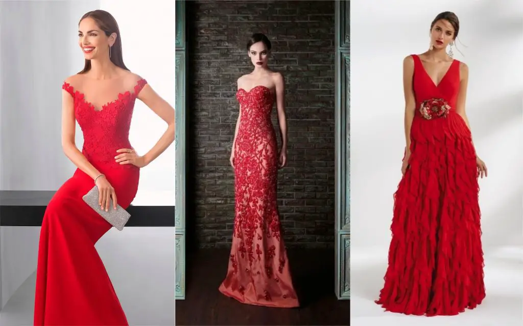 vestidos elegantes rojos