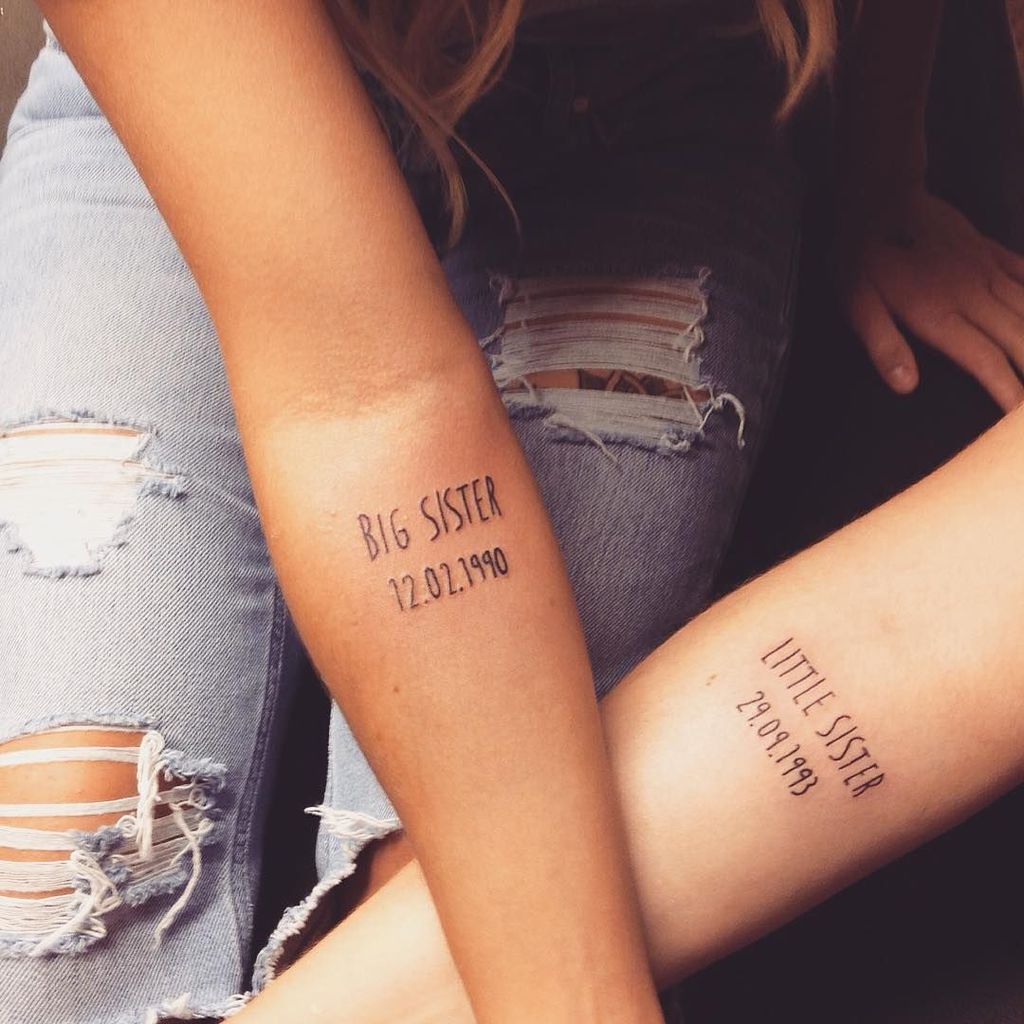 tatuajes pequeños para hermanas big y little sister