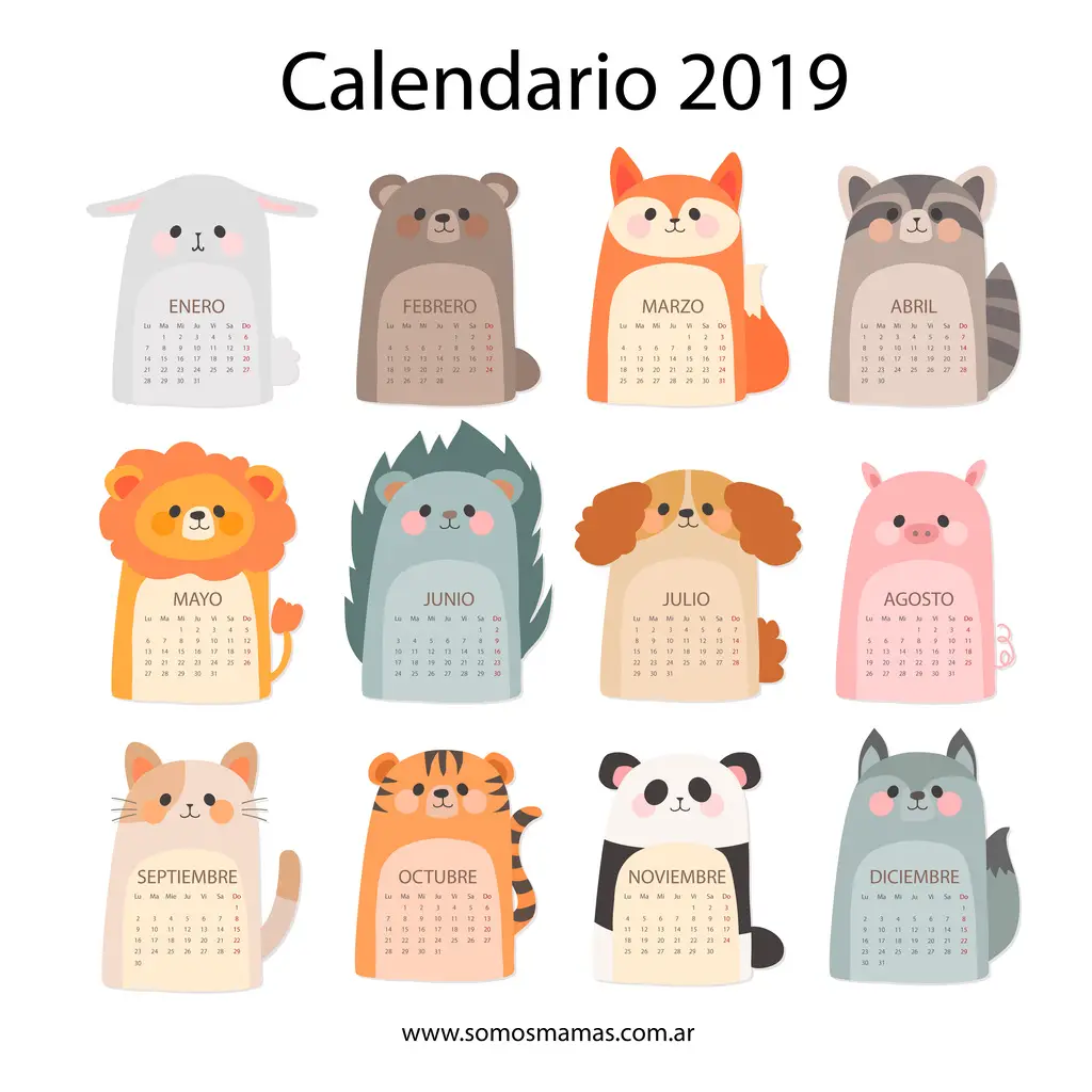 Resultado de imaxes para calendario infantil 2019