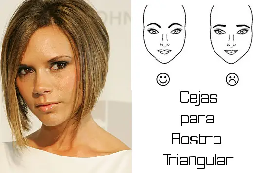 delinear tus cejas rostro triangular