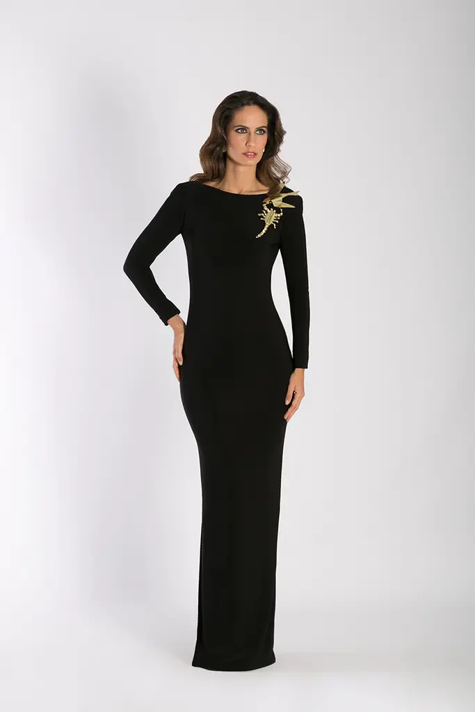 vestido negro formal