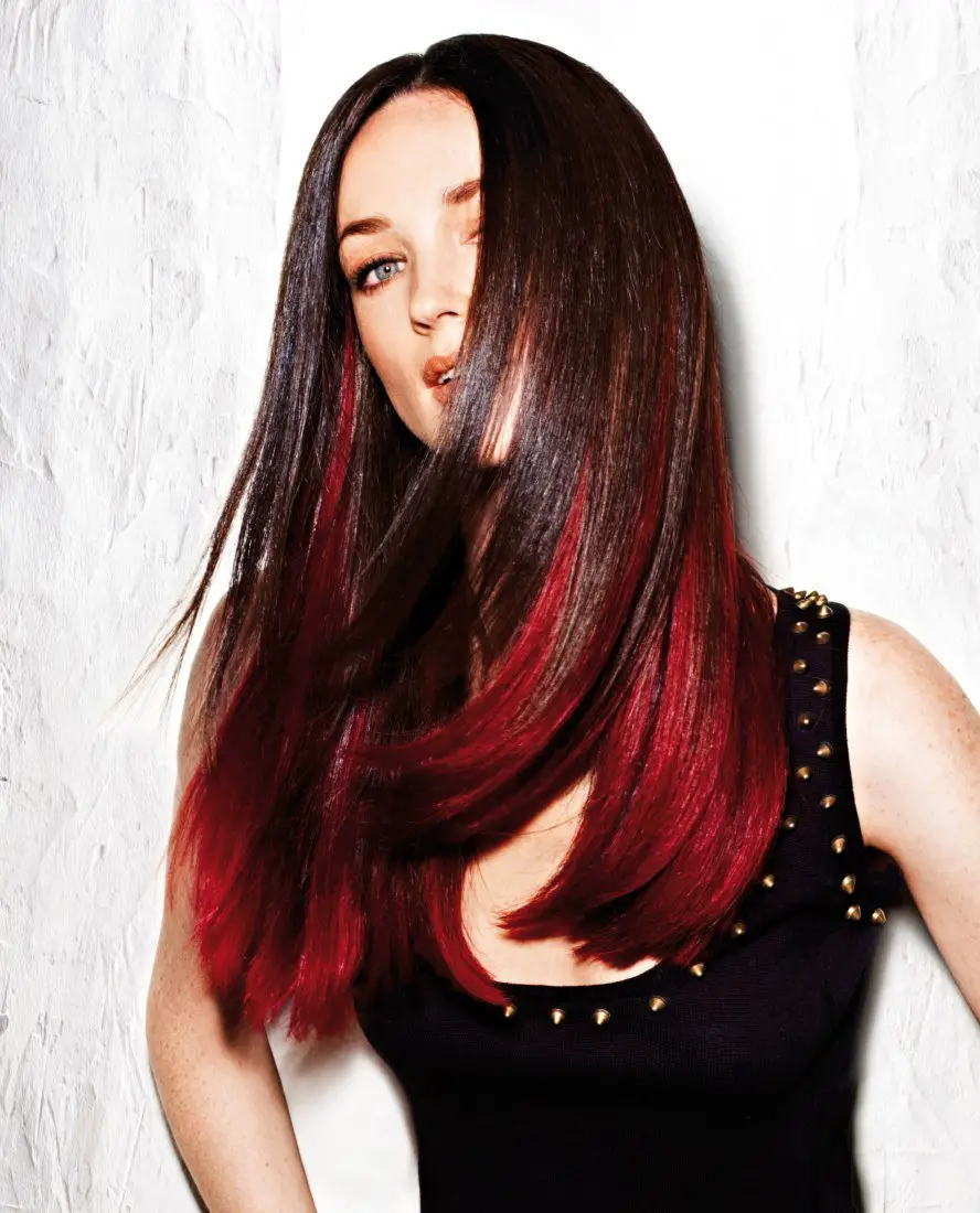 mechas californianas rojo