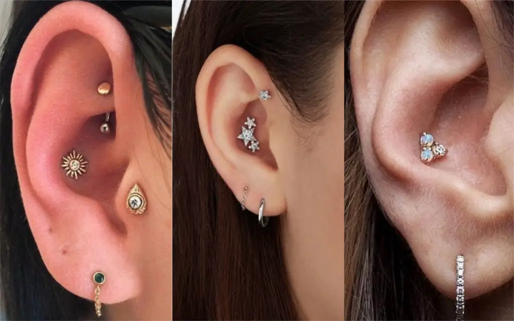 piercings en la oreja concha