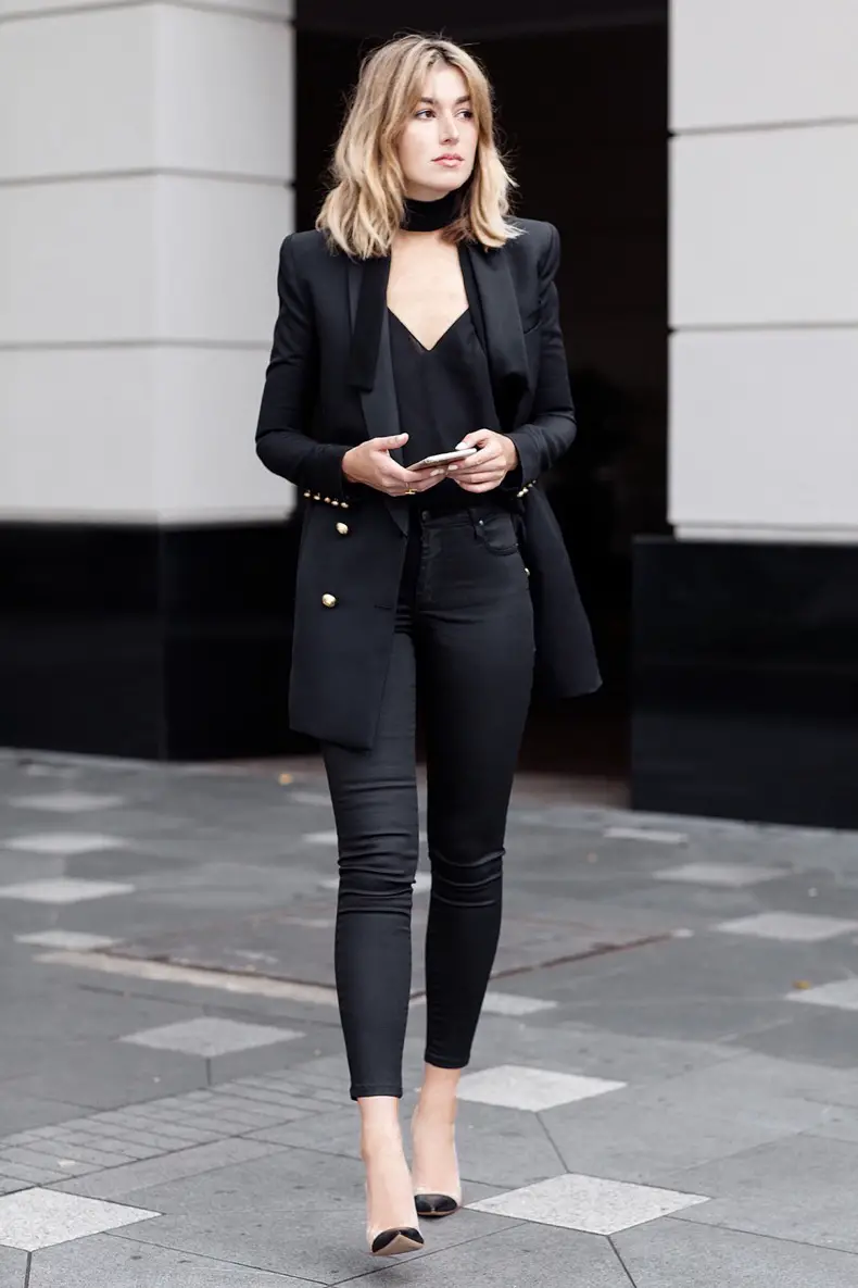 Outfit con blazer negro Outfit con blazer negro