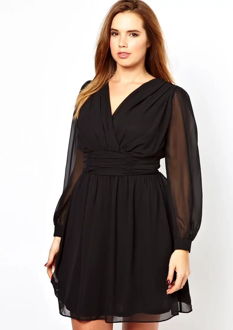 vestidos negros para gorditas transparencia