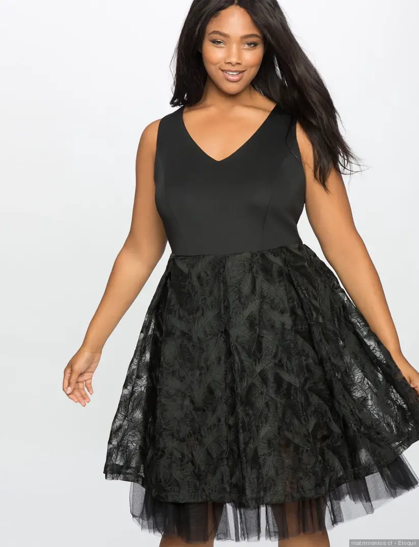 vestidos negros para gorditas juvenil y fresco