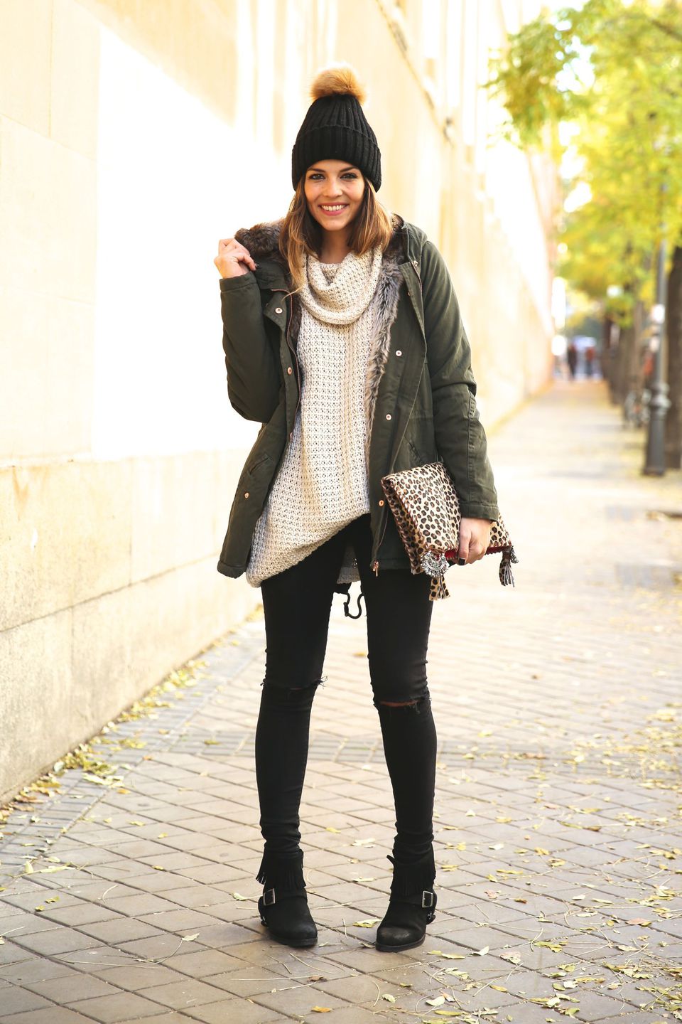 outfits de otoño abrigo
