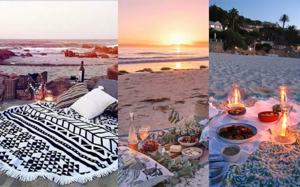 ideas para una noche romántica pic nic romántico en la playa