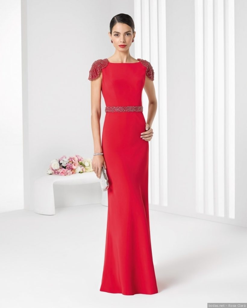 vestidos rojos largos con pedreria