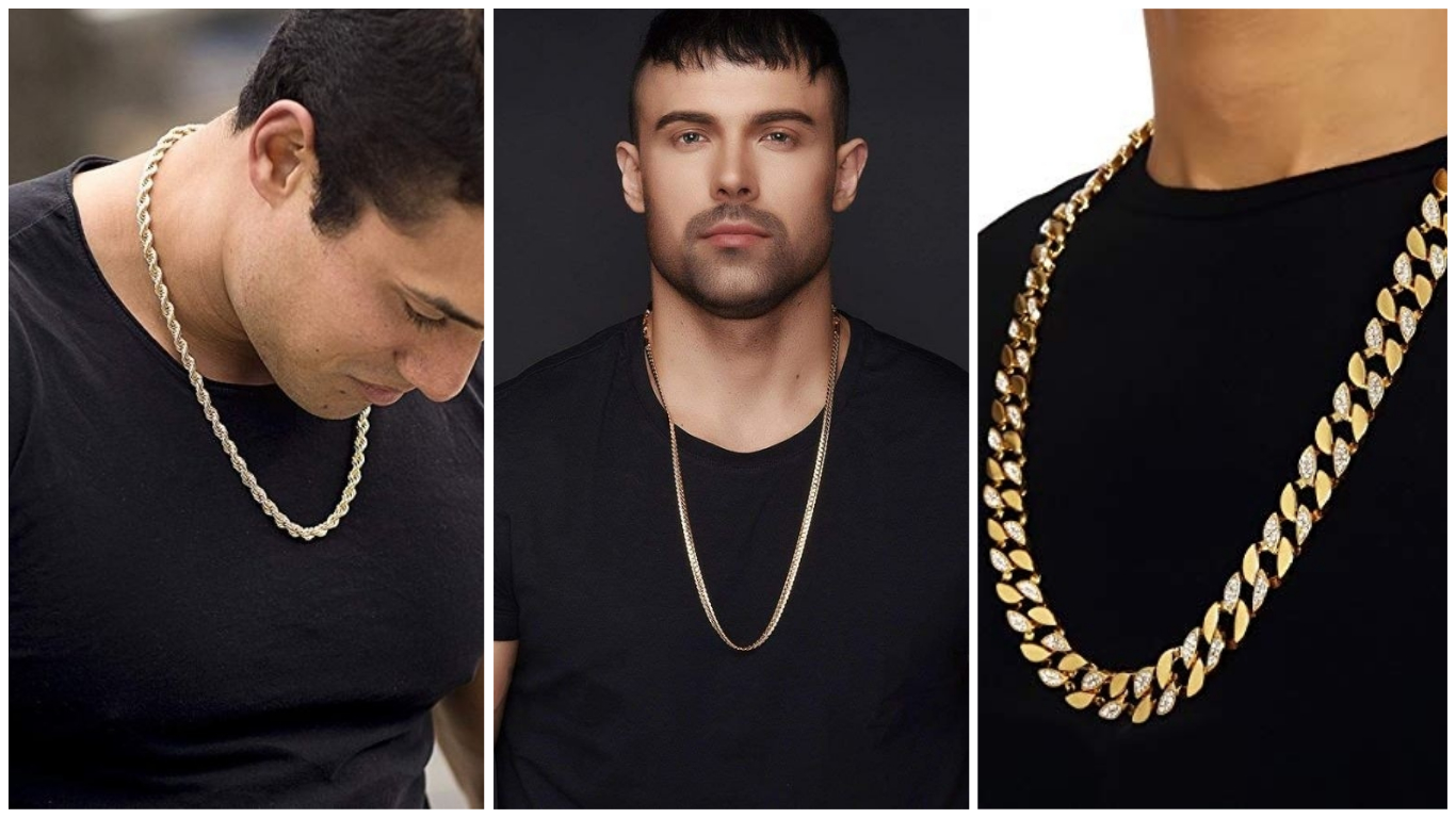 Cadena Larga Y De Eslabones Cubanos Para Hombre, Collar Dorado De Acero Inoxidable, Estilo Hip Hop, Color Dorado AliExpress Joyería Y | pamso.pl