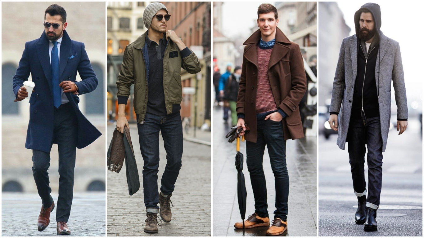 Hombre utilizando outfit casual de invierno