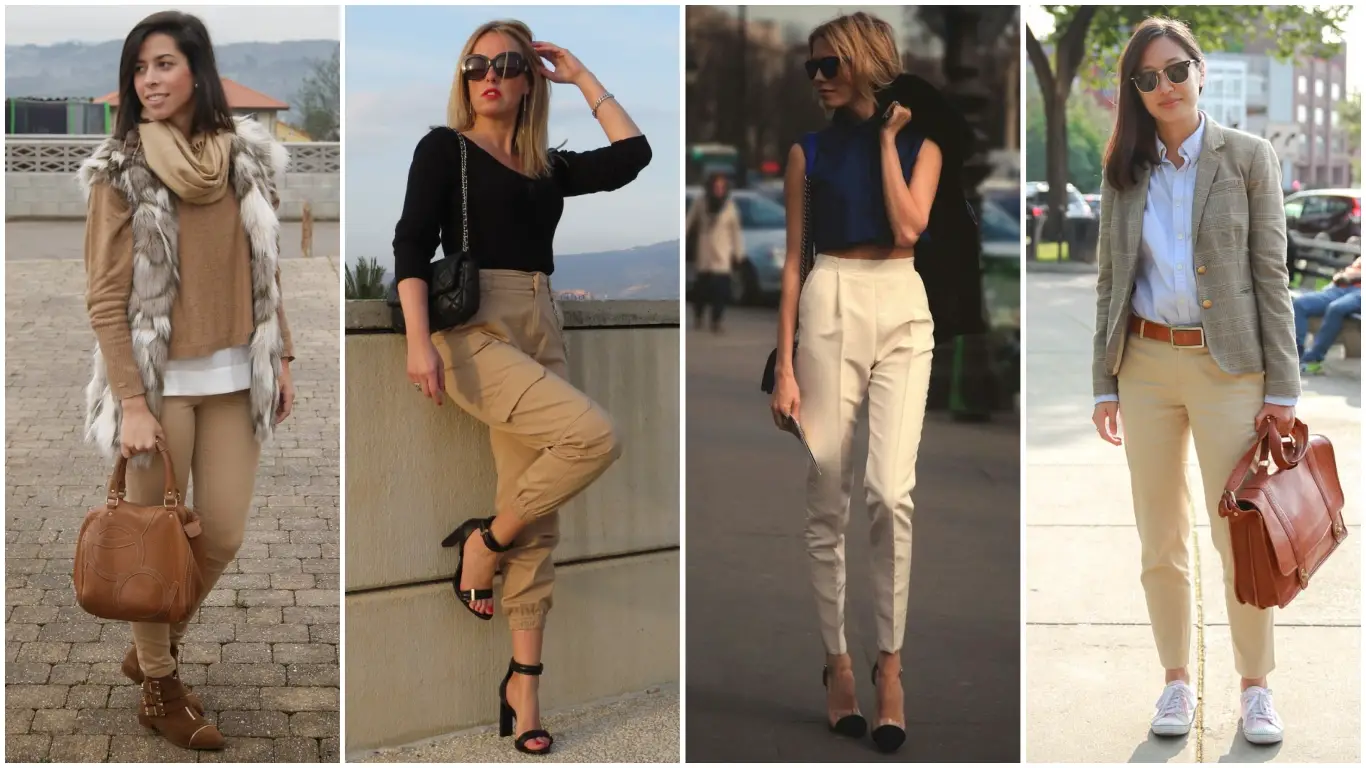 28 Outfits con pantalón beige (casuales y elegantes) que tu jefa envidiara