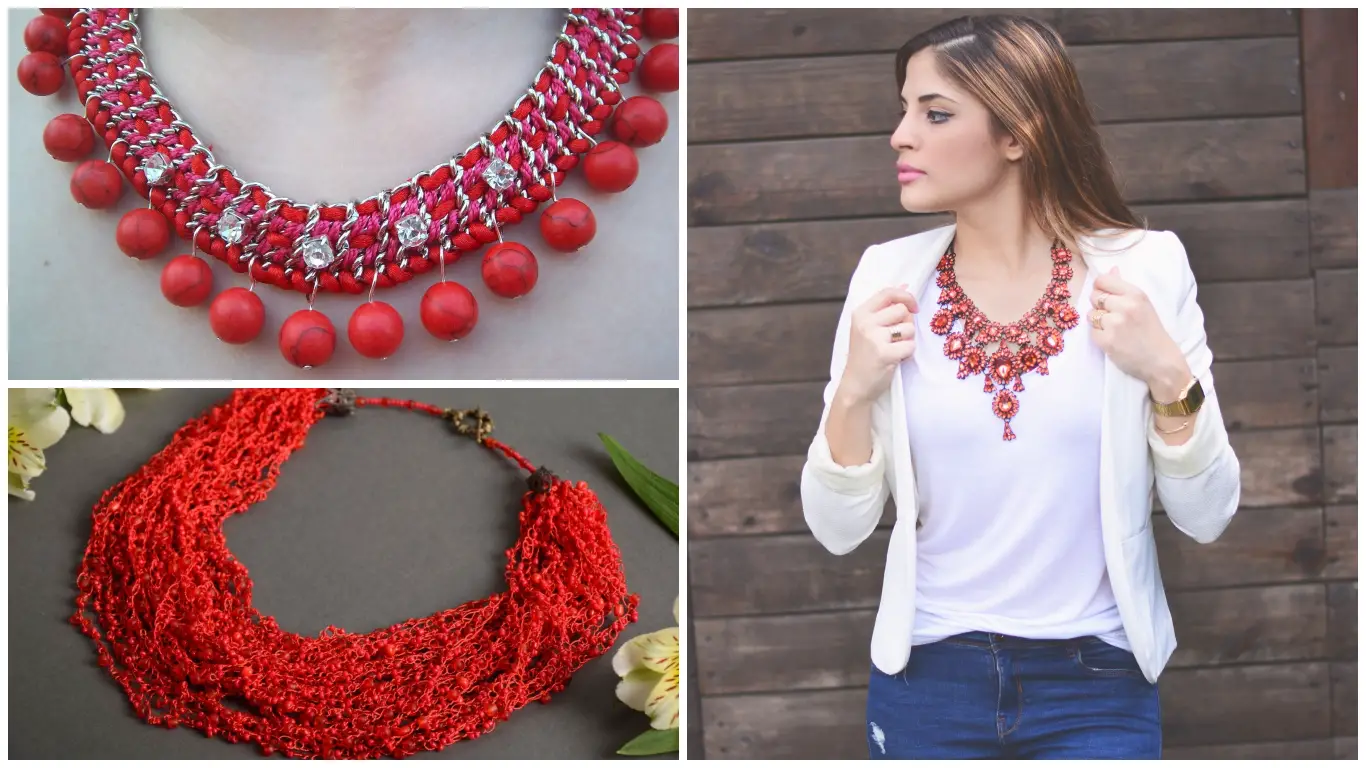 Lo dudo Hectáreas más y más Collares rojos: Propuestas elegantes y glamorosas para complementar tus  outfits