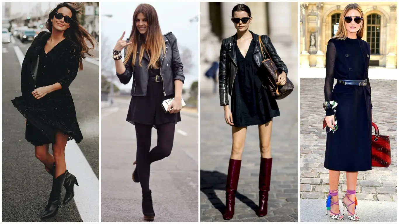22 ideas para combinar (muy bien) un outfit con vestido negro