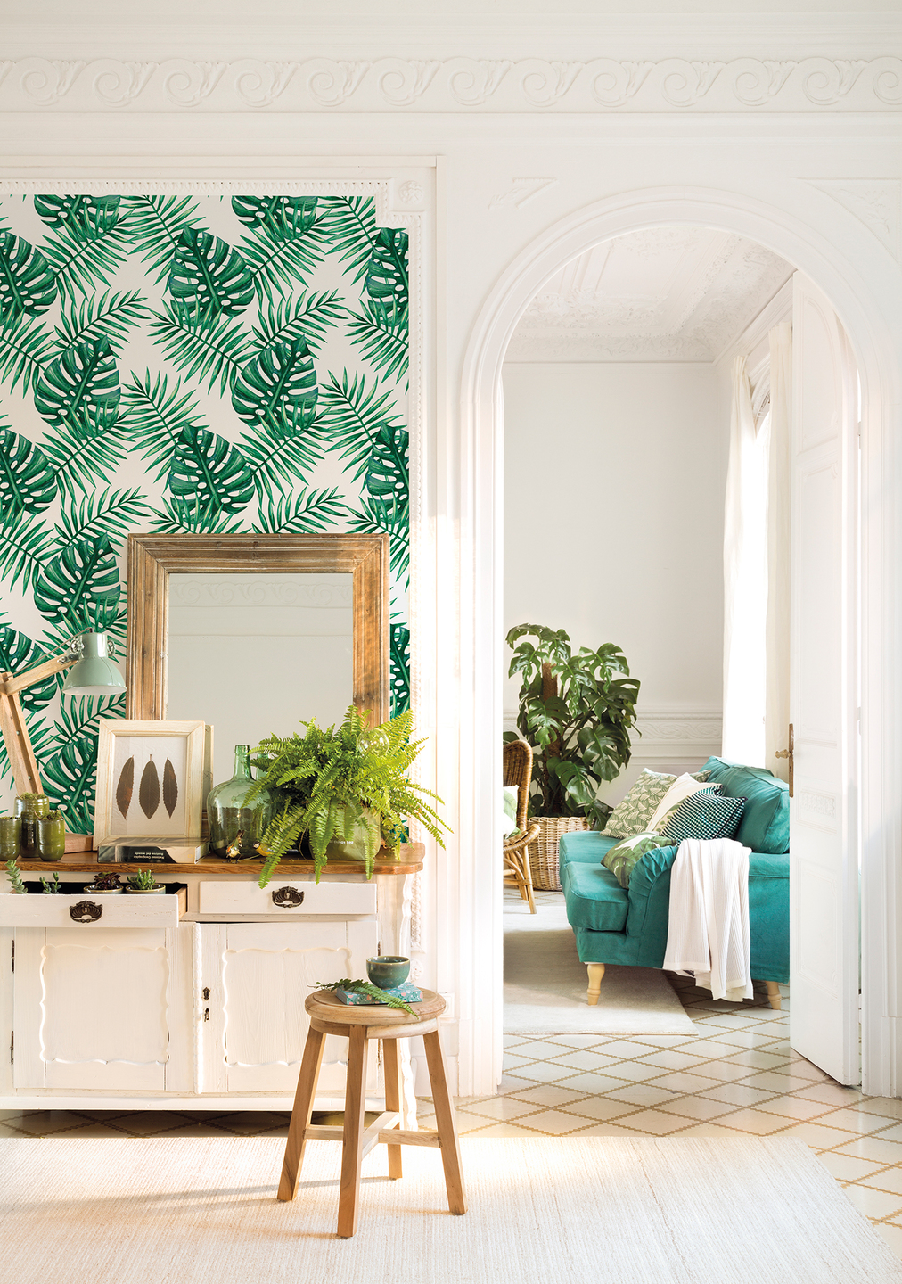 Decoración con hojas naturales Decoración con hojas naturales
