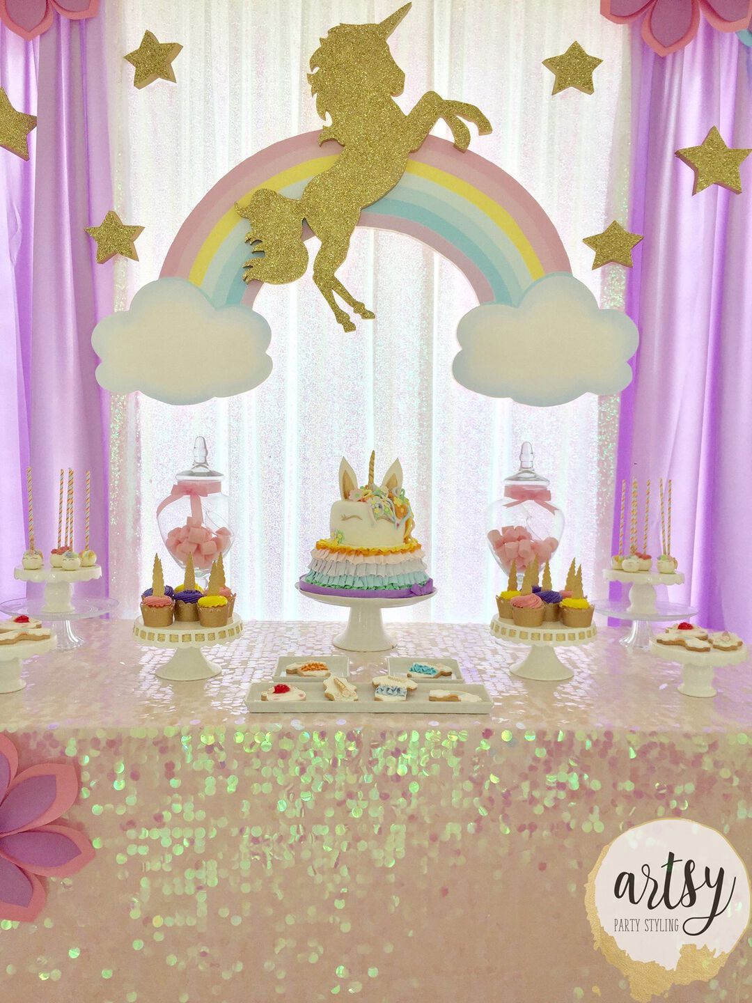 Decoración con unicornios para cumpleaños Decoración con unicornios para cumpleaños