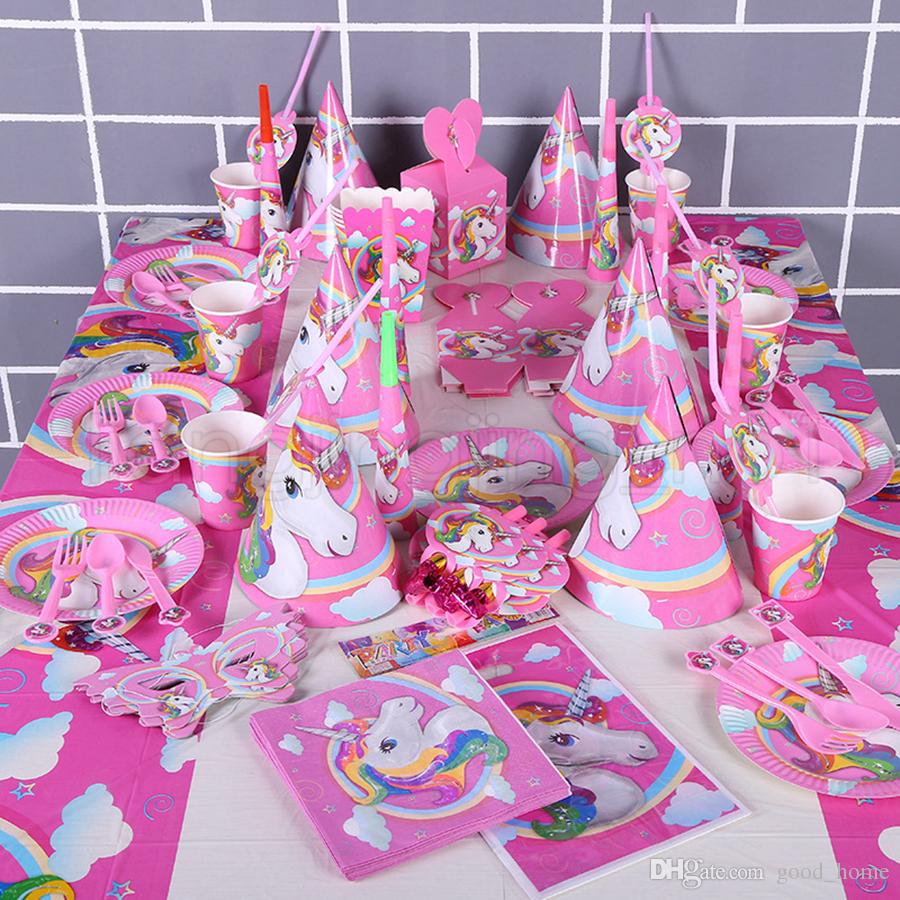 Decoración con unicornios para cumpleaños